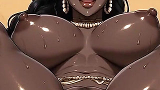 Voluptuous Ebony African Goddesses Covered in Savanna Mud Spraying Milk From Huge Breasts Erotic Sunset Scenes
