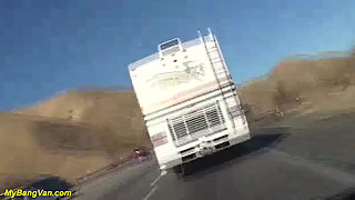 Cowgirl picked up for rough bang van party