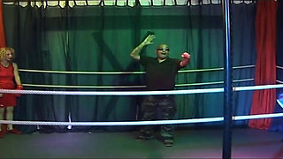 Blonde Mature Babe's Dripping Rosebud Gangbang in Wrestling Ring