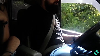 Blowjob and Cum Swallow in the Car