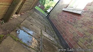 Lady Sonia Huge Natural Tits Golden Shower Outdoors