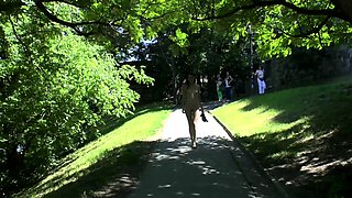 Amateur teen flashing and public nudity of blonde