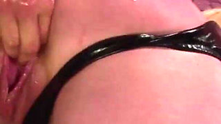 Playing with her loose holes