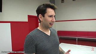 Five wrestlers gang bang busty alt babe