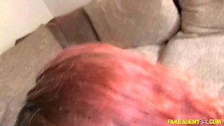 Faux agent british - this horny lady luved having her pussy slapped!!