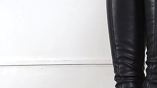 Shoe Collection: Black Leather High Heel Boots - Dame Olga