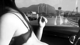 Mi Colombian wife riding my cock inside the car on the