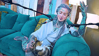 I talk about E - Empathy - ASMR podcast SFW talking goth skinny girl dreadlocks tattoo model inked girl