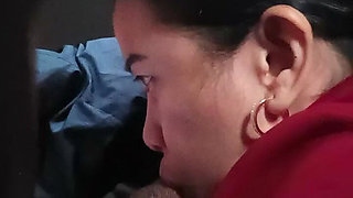 Quiet Girls Are Always the Wildest. Big Tits Wife Doing Sensual Blowjob