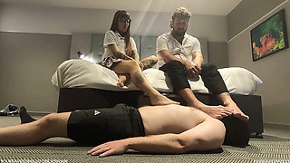 Using Our Cuck as a Foot Rest