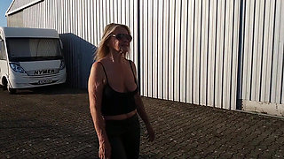 Mature Woman in Tight Black Leggins