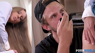 Horny secretary Kinuski can't wait to ride his rock-hard dick at the office GP1005