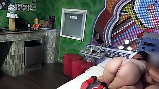 Public flashing in a hotel room - big ass Latina milf