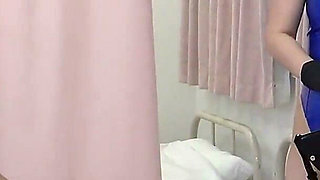 Strapon Blowjob and Strapon Pegging, Sadistic Female Office Worker Fakes Treating Perverted Boss with Strapon in Infirmary