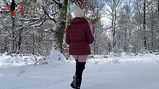 Romantic Snow Hike Ends in Hard Doggy and Facial!