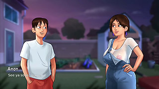 Monster cock Anon and big boobs Diane gets each other wet outdoor - summertime saga gameplay