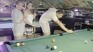 A Cock in the Ass and One in the Mouth in the Pool Hall