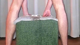 Hot gay NoFace Twink X rides dildo hard and has non-stop extreme pissing orgasms