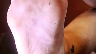 Flexible foot fetish masturbating with feet and hands