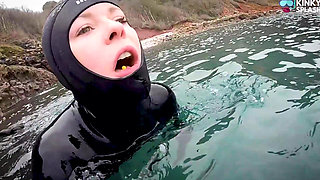 Thick 8mm Wetsuit Struggle & Sea Splash