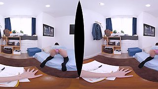 Japanese Students Explore VR POV Long Hair Bed