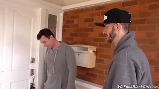 Ebony Ivory Logan Interracial Threesome with Big Cocks - Facial & Fucking HD