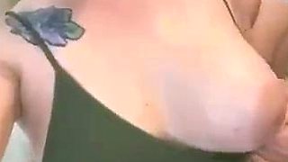 Busty babe oiled babe with big boobs masturbating on cam