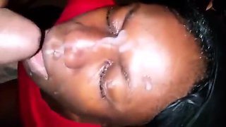Black Amateur Lolly-Queen's Salty Blowjob and Facial