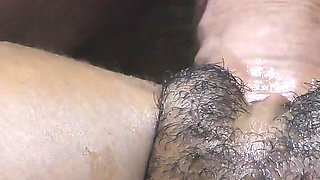 Interracial close-up with BWC amateur creampie