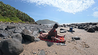 Lost Between Tides and Each Other -horny Ebony MILF Rides Her Lover