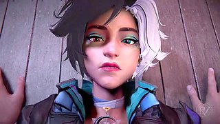 Uncensored anime porn with a perfect body and some passionate smooching