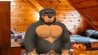 Playing video games, blowjob cum swallow, bad puppy