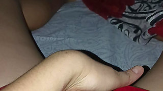 My nerdy stepbrother is playing video games and I'm masturbating my pussy