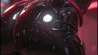 Bondage Anime Girl 2 Latex Rope Gagball