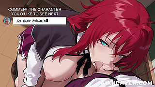 Issei skips class with Rias Gremory to fuck in a empty classroom! High School DxD Hentai Uncensored POV