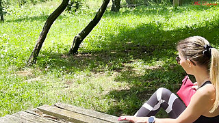 Fucked and Cumshot in the Park with Stranger