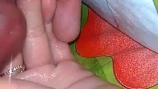 My Stepsister's Hand Is Covered in Precum and Then Thick Cum