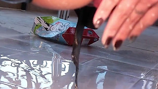 A Crazy Show with Humiliation and an Enema of Piss and Milk