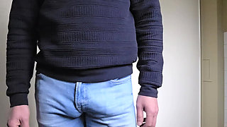 Bulge and playing with balls and dick