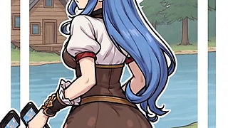 Blue haired girls dancing
