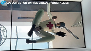 Latex Doll Creamy Dildo Masturbation