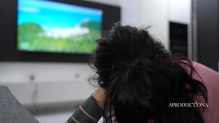 Desperately Wetting Jeans in Front of Busy Bathroom