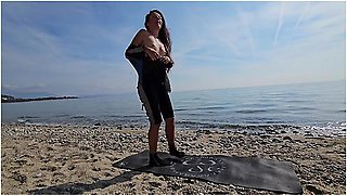 Hot Gaping Pussy Yoga Before Diving Pov Hot Hairy Wife On Public Beach