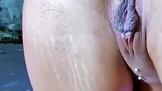 Latina step daughter Esmeralda anal outdoor fucked and masturbated on holiday