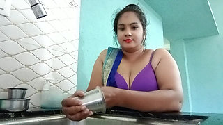 Dhaka gave utensils to desi bhabhi in the kitchen and left her in the bedroom