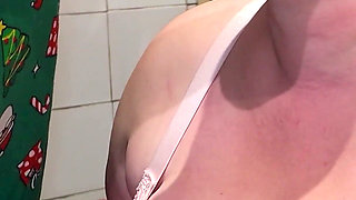 Stepsister Blowjob - Throbbing Cock Cumshot on Her Huge Tits