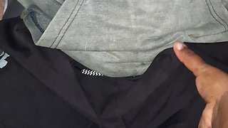 Naughty wife grabbing my stepdad's cock