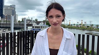 Wet-haired Russian beauty with a pretty face takes every stroke in homemade POV
