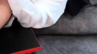 Slutty secretary fucks her boss to get the job. Beautiful