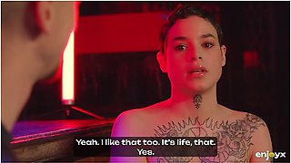 Saba Lapiedra And Jimmy Bud - Obedient Tattooed Slut Gets Gagged And Dominated By Two Rough Guys In Bdsm Style